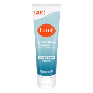 Lume Whole Body Deodorant - Unscented, 3.0 oz, Aluminum-Free, Hypoallergenic for Sensitive Skin