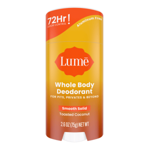 Lume Whole Body Deodorant - Toasted Coconut, 2.6 oz, Aluminum-Free, Hypoallergenic for Sensitive Skin